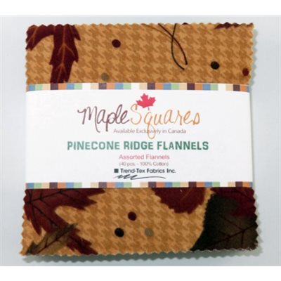 Pinecone Ridge Flannels Flannels Maple Squares - 40 Pcs./Packs Of 12