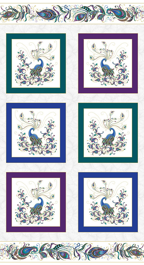 Peacock Flourish By Ann Lauer For Benartex - White/Multi