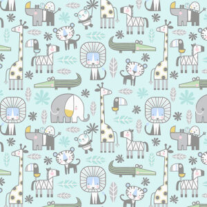 Snuggle In The Jungle Flannel By Jessica Flick For Benartex - Turquoise