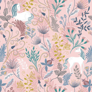 Enchanted By Lewis & Irene - Pink With Gold Metallic