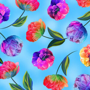 Luminous Blooms By Kanvas Studio For Benartex - Digital - Light Blue