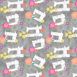 Sew Bloom By Contempo Studio For Benartex - Grey