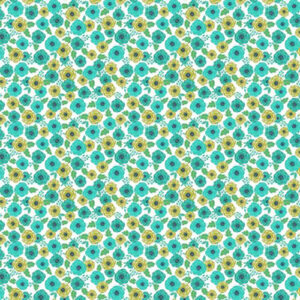 Sew Bloom By Contempo Studio For Benartex - Teal/White