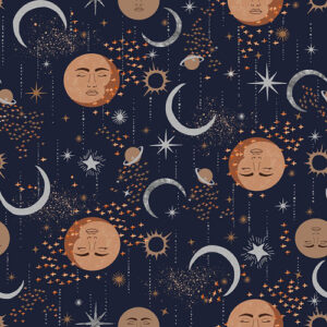 Tails From Under The Moon By Rjr Studio For Rjr Fabrics - Metallic - Midnight Solstice