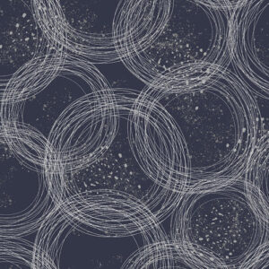 Tails From Under The Moon By Rjr Studio For Rjr Fabrics - Metallic - Navy Silver