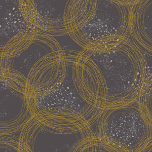 Tails From Under The Moon By Rjr Studio For Rjr Fabrics - Metallic - Charcoal Gold