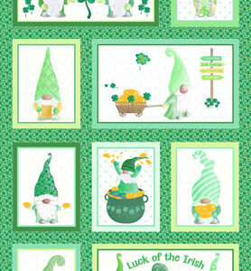 Lucky Gnomes By Kanvas Studio For Benartex - Panel - Digital - Green