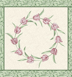 Evelyn's Etched Tulips By Jackie Robinson For Benartex - Cream