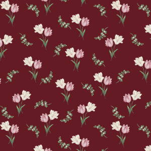Evelyn's Etched Tulips By Jackie Robinson For Benartex - Claret