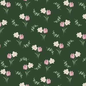 Evelyn's Etched Tulips By Jackie Robinson For Benartex - Forest