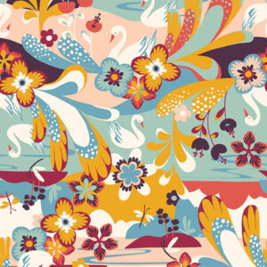 Swan Paraiso By Rjr Studio For Rjr Fabrics - Dusty Aqua