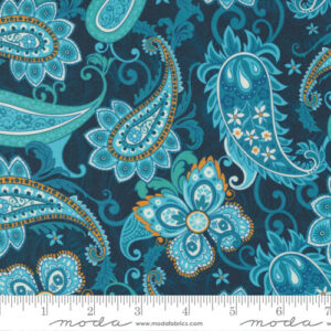 Paisley Rose By Crystal Manning For Moda - Navy