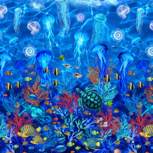 Oceana By Kanvas Studio For Benartex - Digital - Panel - Blue