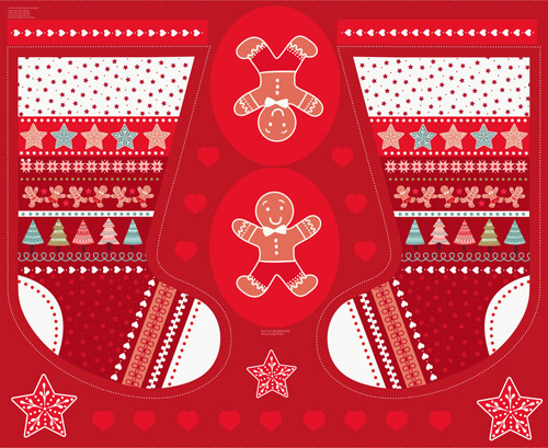 Gingerbread Season By Lewis & Irene - Gingerbread Stocking & Cut Outs Panel Digital