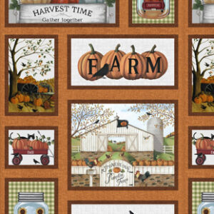 Pumpkin Farm By Painted Sky Studio For Benartex - Digital - Panel - Multi
