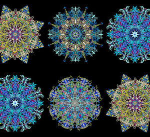 Heartscapes By Paula Nadelstern For Benartex - Digital - Panel - Blue/Multi