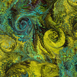 Poured Color 2 By Paula Nadelstern For Benartex - Digital - Lime/Turq