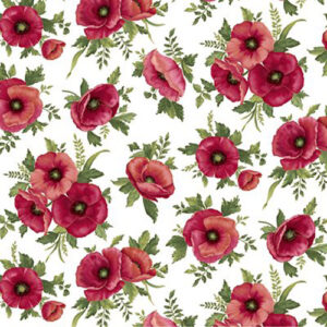 Amazing Poppies By Ann Lauer For Benartex - White/Multi