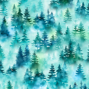 Mystic Mountain By Hoffman - Digital Print - Aquamarine