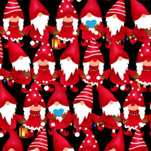 Merry Gnomeville By Kanvas Studio For Benartex - Pearlized - Black