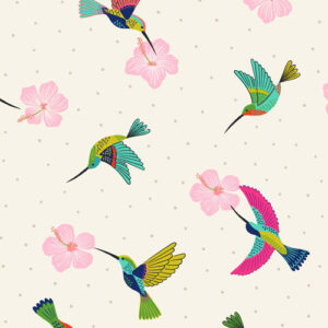 Hibiscus Hummingbird By Lewis & Irene - Cream