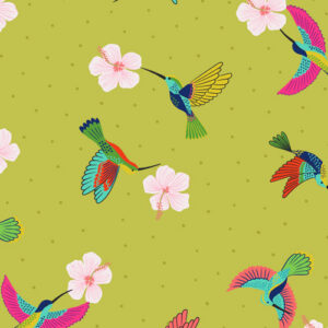Hibiscus Hummingbird By Lewis & Irene - Tropical Green