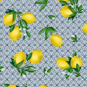 Lemon Fresh By Monkey Mind Design For Michael Miller - Blue