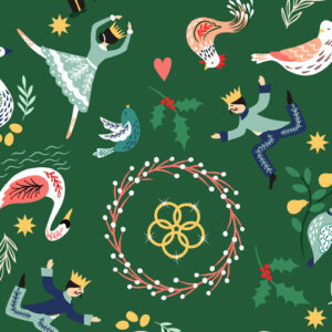 The 12 Days Of Christmas By Lewis & Irene - Green/Gold Metallic