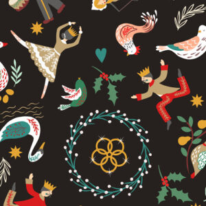 The 12 Days Of Christmas By Lewis & Irene - Black/Gold Metallic