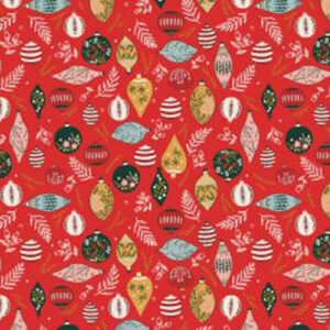 Merry Memories By Yuan Xu For Rjr Fabrics - Metallic - Poinsettia