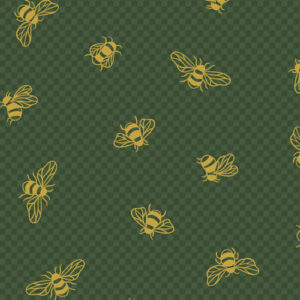 Honey Bee By Lewis & Irene - Metallic Gold Bees On British Green