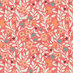 Folk Floral By Lewis & Irene - Folk Floral All Over On Coral