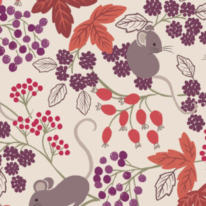 Autumn Fields By Lewis & Irene - Mice With Berries On Cream