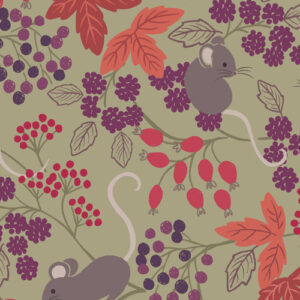 Autumn Fields By Lewis & Irene - Mice With Berries On Country Green