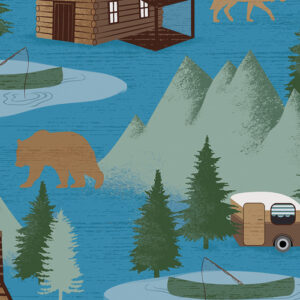 Moose Creek Lodge By Kanvas Studio - Blue/Teal
