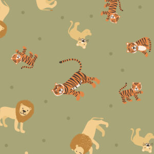 Small Things - Wild Animals By Lewis & Irene - Lions & Tigers On Green