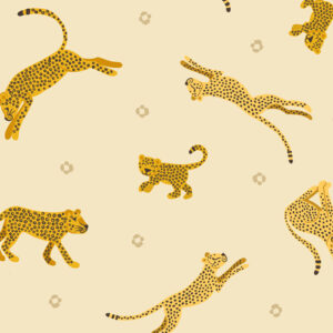 Small Things - Wild Animals By Lewis & Irene - Leopards & Cheetahs On Light Yellow