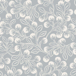 The Secret Winter Garden By Lewis & Irene - Snowberries On Grey With Pearl Effect