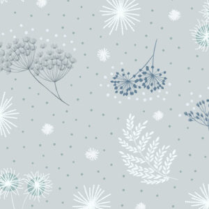 The Secret Winter Garden By Lewis & Irene - Frosted Garden On Light Grey With Pearl Elements