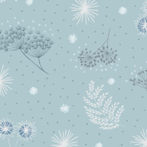 The Secret Winter Garden By Lewis & Irene - Frosted Garden On Mist Blue With Pearl Elements