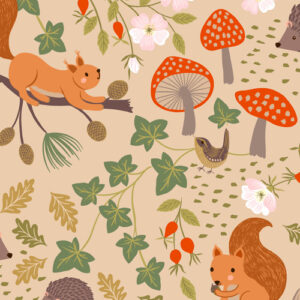 Evergreen By Lewis & Irene - Squirrels & Hedgehogs On Light Oak
