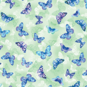 Butterfly Bliss By Kanvas Studio For Benartex - Digital - Light Green