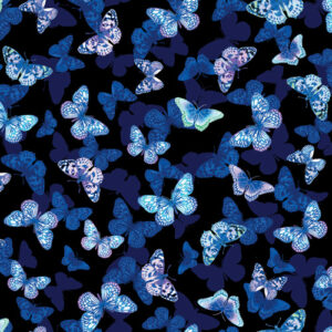 Butterfly Bliss By Kanvas Studio For Benartex - Digital - Navy