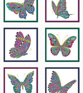 Alluring Butterflies By Ann Lauer For Benartex - Panel - White/Multi