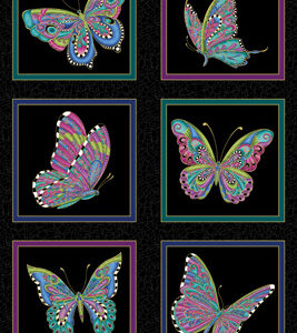 Alluring Butterflies By Ann Lauer For Benartex - Panel - Black/Multi