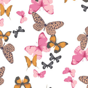 Butterflies In The Garden By Rjr Studio For Rjr Fabrics - Preppy Pink