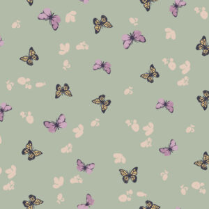 Butterflies In The Garden By Rjr Studio For Rjr Fabrics - Cool Sage