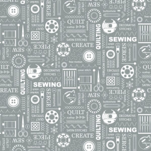 Sewing Room 2 By Contempo Studio For Benartex - Digital - Gray