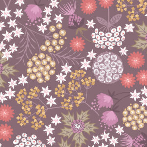 Puffin Bay By Lewis & Irene - Sea Holly Floral On Dark Heather