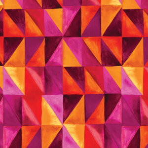 Watercolor Geometry By Marta Cortese For Benartex - Digital - Orange/Pink